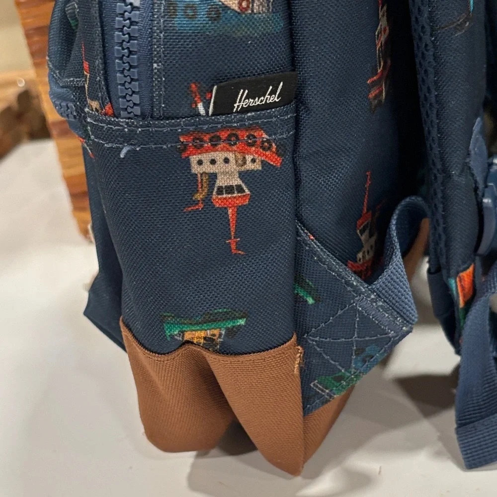 Herschel Supply Co. Kids' Heritage Navy Backpack with Colorful Tug Boat Print